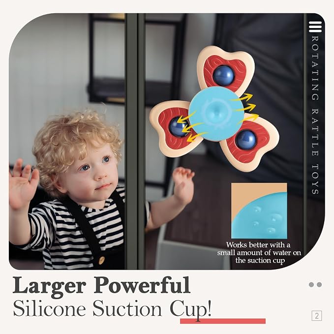 ALASOU 3PCS Suction Cup Spinner Toys - Image 2