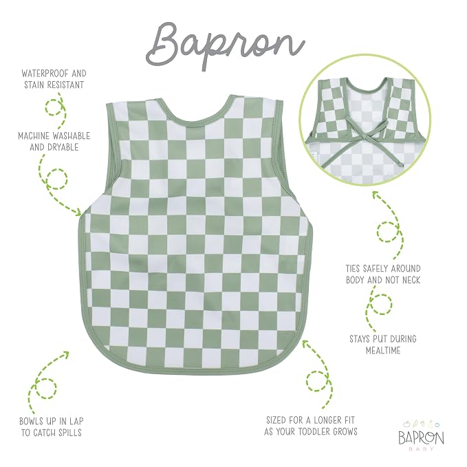 BapronBaby Sage Checkerboard Bapron - Image 2