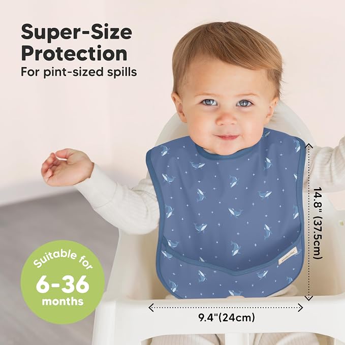KeaBabies 3-Pack Waterproof Baby Bibs - Image 3