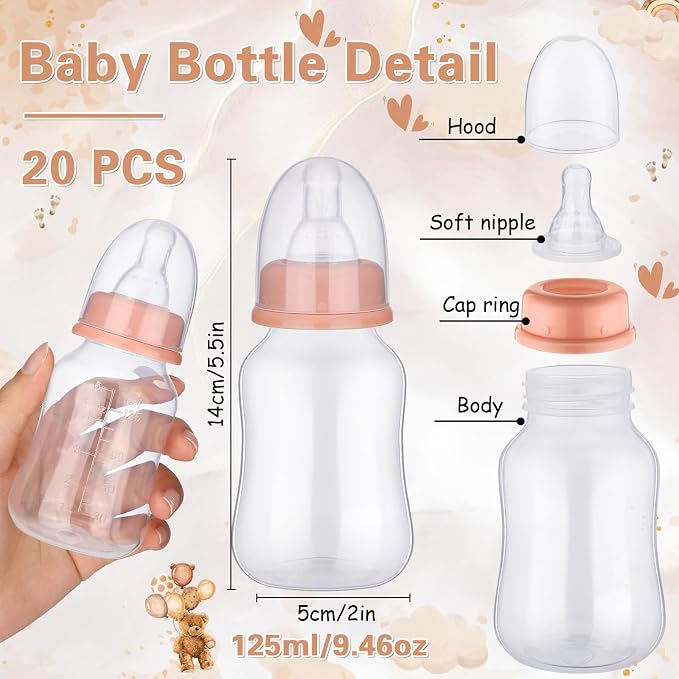 TrelaCo Bottle Chug Baby Shower Game 20 Pcs Baby Bottles Shower Favor - Image 3