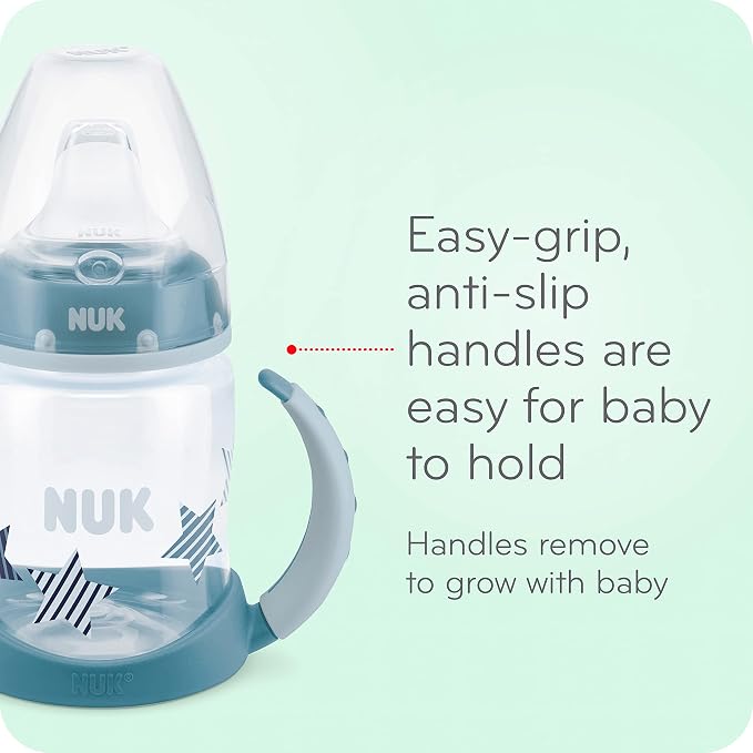 NUK Learner Cup, 10 Ounce, Tritan Gray Star – BPA Free, Spill Proof Sippy Cup - Image 2