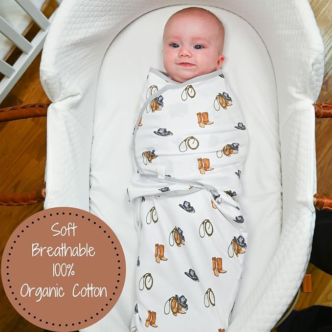 LollyBanks 100% Organic Cotton Baby Boy Essentials Swaddles 3-6 Months - Image 2