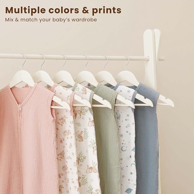 Konssy Muslin Baby Sleep Sack 6-12 Months 0.8 TOG, 2 Pack 100% Cotton Wearable - Image 8