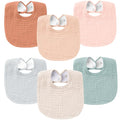 Konssy 6-Pack Muslin Baby Bibs for Boys & Girls, Soft Cotton Absorbent Bandana by Konssy