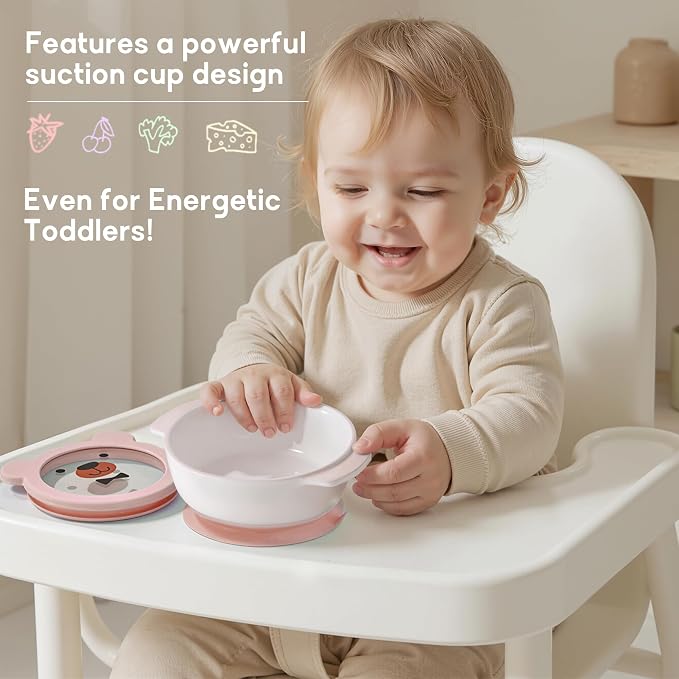 Ceramic Suction Bowl for Babies and Toddlers, Non-Slip Silicone Suction Cup - Image 3