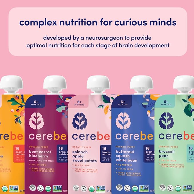 Cerebelly Organic Baby Food Pouches, Spinach Apple Sweet Potato Purees - Image 7