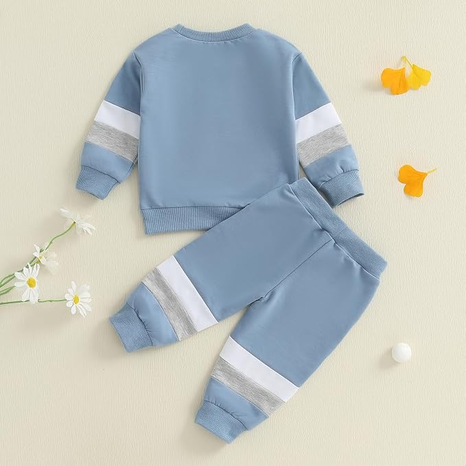 Kupretty Toddler Baby Boy Fall Winter Clothes Color Block Long Sleeve - Image 7