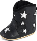 MK MATT KEELY Leather Western Boots Cowboy Bootie Soft Sole Non-Slip Crib Shoes by MKMATTKEELY