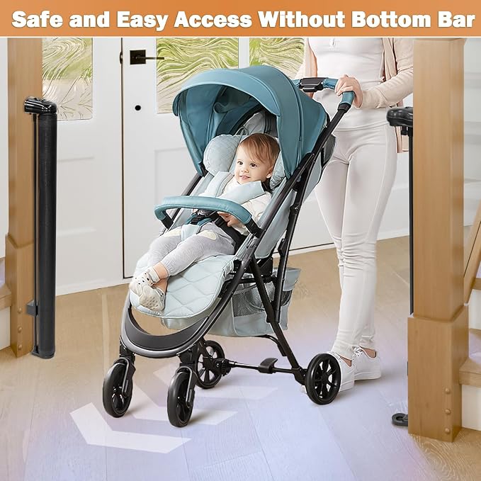 120" Extra Wide Retractable Baby Gates Mesh Gate, Long Retractable Dog Gate - Image 3