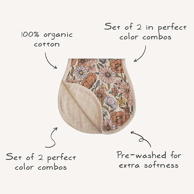 mushie Muslin Baby Burp Cloths | 100% Organic Cotton - Image 3