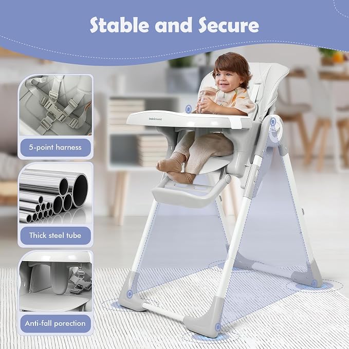 4 in 1 High Chairs for Babies and Toddlers, Convertible Foldable Baby High - Image 5