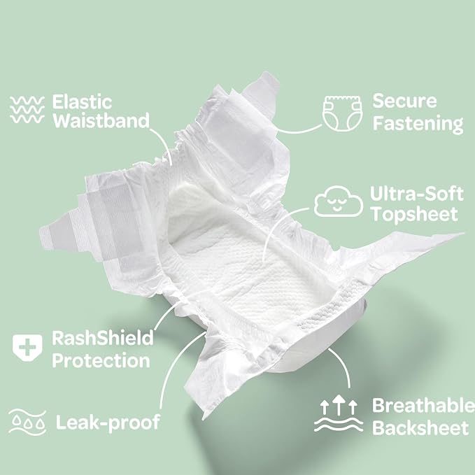 Parasol Clear+Dry Disposable Diapers and Clear+Pure Wipes Kit, RashShield - Image 4