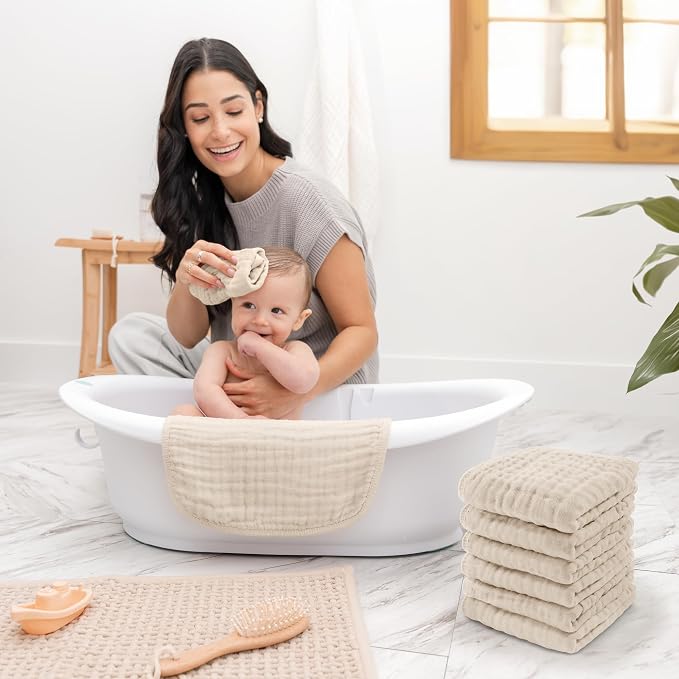 Comfy Cubs Muslin Baby Washcloths 10 Pack - Image 2