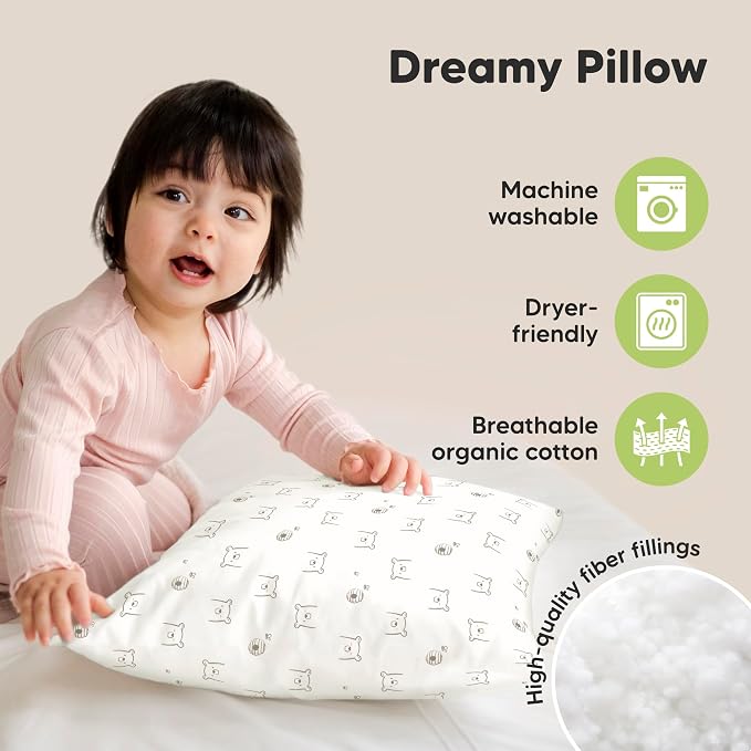 KeaBabies 2-Pack Toddler Pillow 13x18 - Image 4
