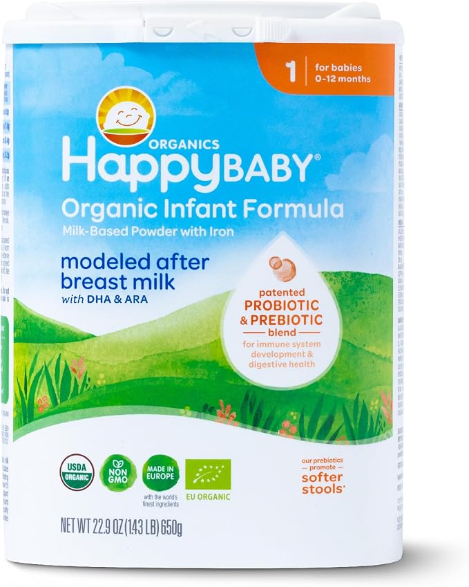 Happy Baby Organics Stage 1 Infant Formula, 0-12 Months, Milk Based Organic by HappyBaby