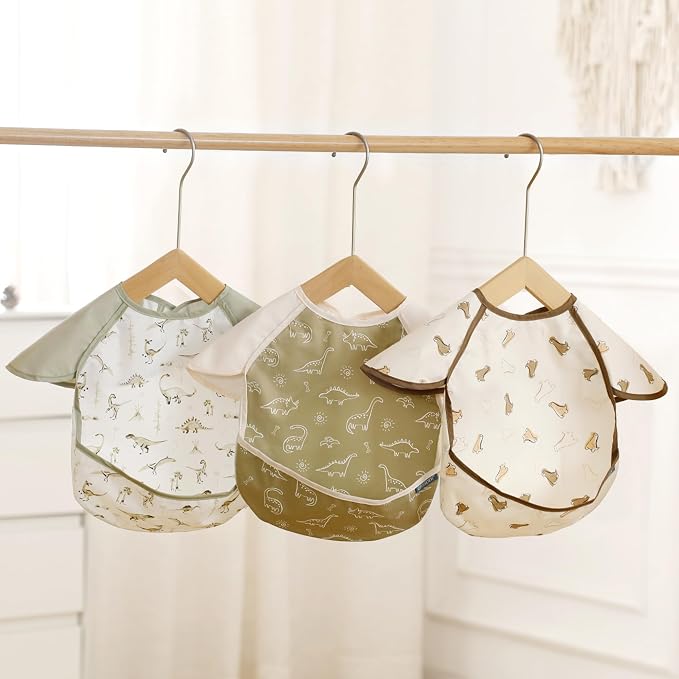 GRSSDER 3-pack Mess Proof Baby Feeding Bibs - Image 8
