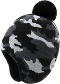 Duoyeree Kids Beanie Hat for Boys Girls Pom-pom Kint Hats Cozy Lining Winter by Duoyeree