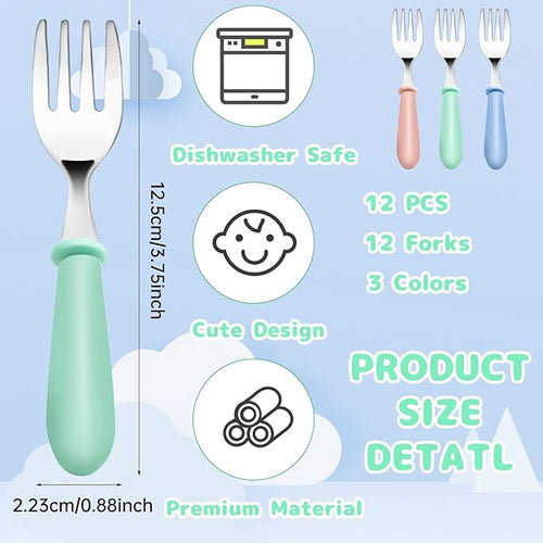 12PCS Toddler Forks Toddler Utensils, Stainless Steel Baby Forks, Kids - Image 2