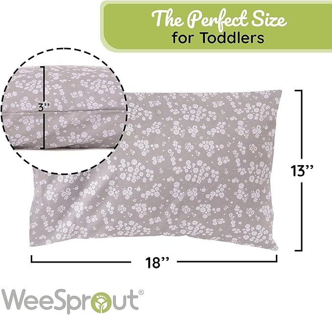 WeeSprout Toddler Polyester Organic Cotton Shell and 2 Pillowcases, Small Kids - Image 3