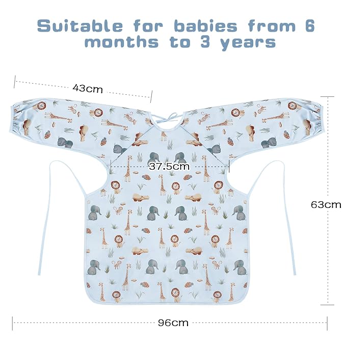 Vicloon Coverall Baby Feeding Bib, Weaning Bib Attaches to Highchair and Table - Image 2
