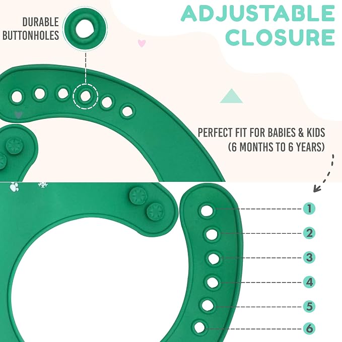Silicone Baby Bibs Unisex, Self-Feeding, Catch-all Large Pocket, 6-48 months - Image 7