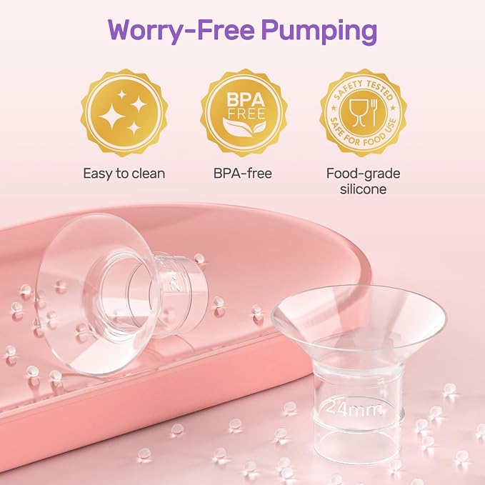 Nuliie 8PCS Silicone Flanges Insert Replacement Kit, Flange Sizing Kit 24mm - Image 3