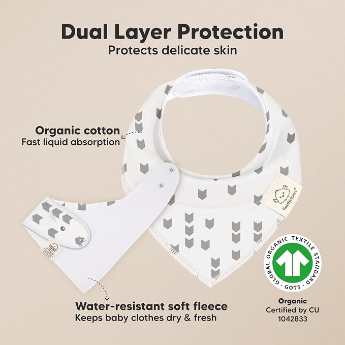 8-Pack Organic Baby Bandana Bibs - Image 2