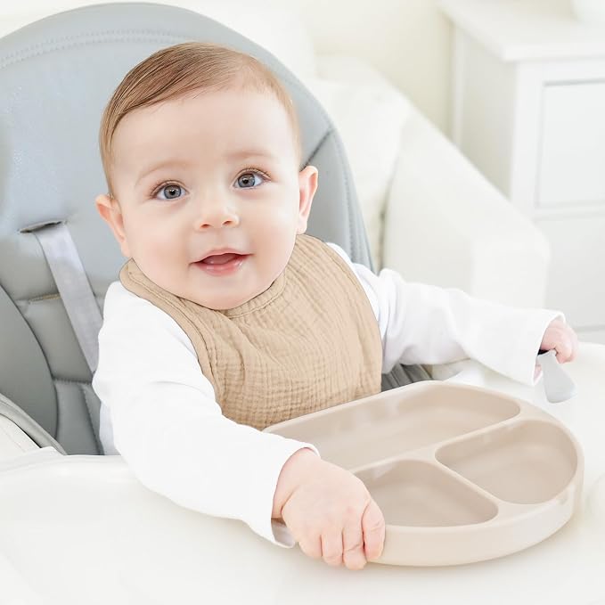 Bearmoss Muslin Baby Drooling Bibs 8 Pack, 100% Cotton Square Adjustable - Image 5