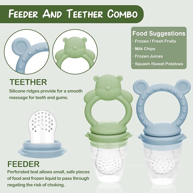 Baby Breastmilk Popsicle Molds & Baby Fruit Feeder, WAJIAYON Baby Food Freezer - Image 2