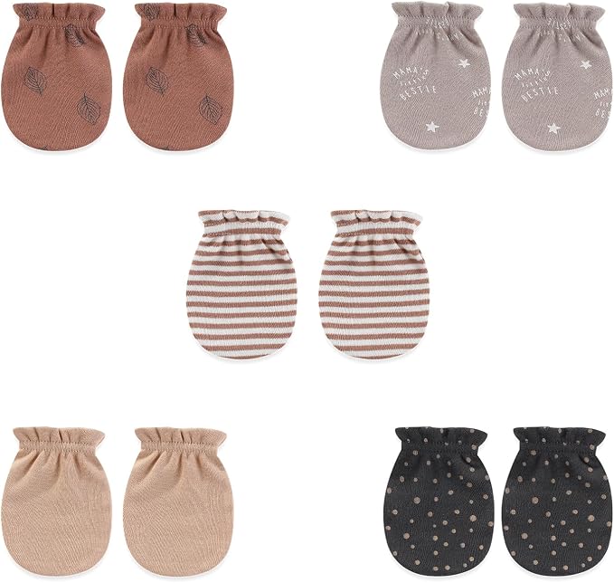 5 Pairs Baby Not Scratch Mittens 0-6 Months New Born Boy Girl Gloves Cute by falianni