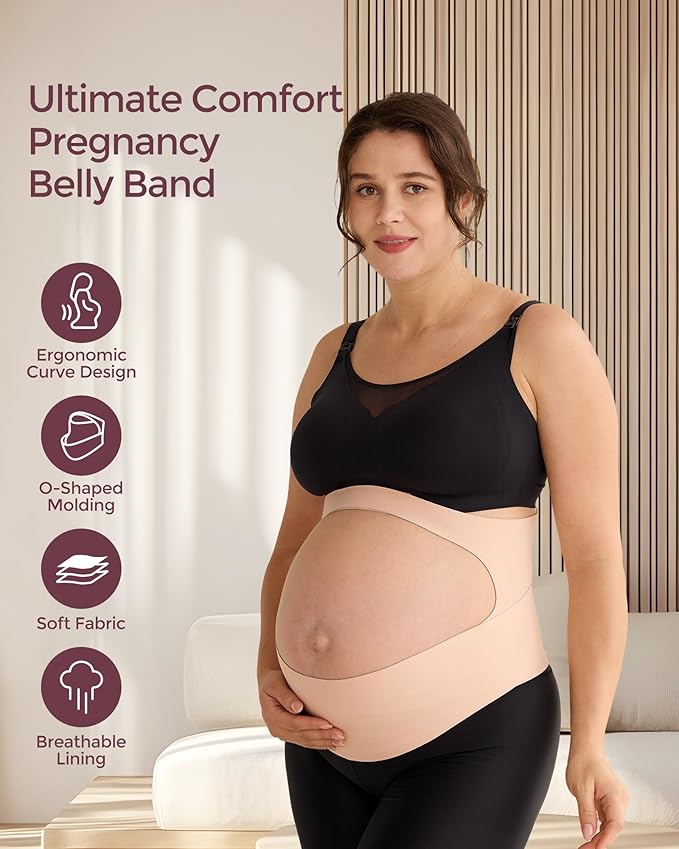 Momcozy Pregnancy Belly Band, CozySupport Ergonest Maternity Belly Band - Image 2