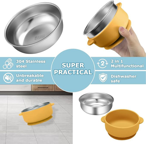 2 Pack Stainless Steel Baby Bowls - Image 2