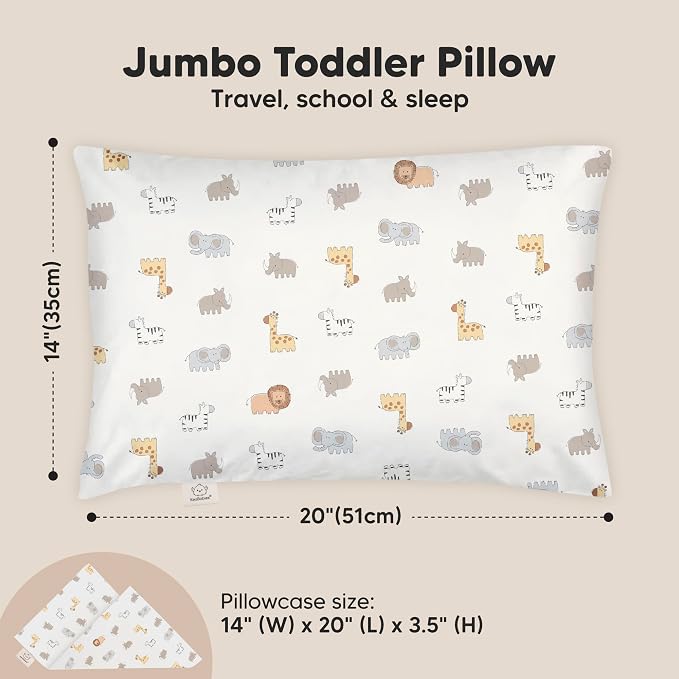 KeaBabies Toddler Pillow with Pillowcase, Jumbo 14X20 - Image 3