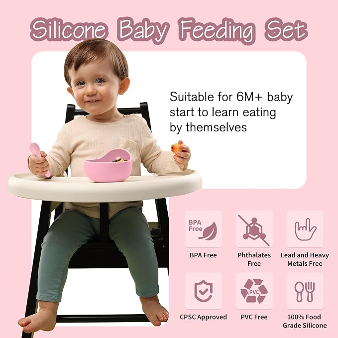 Baby Led Weaning Supplies, 17 Piece BPA-Free Silicone Feeding Set, Eating - Image 3