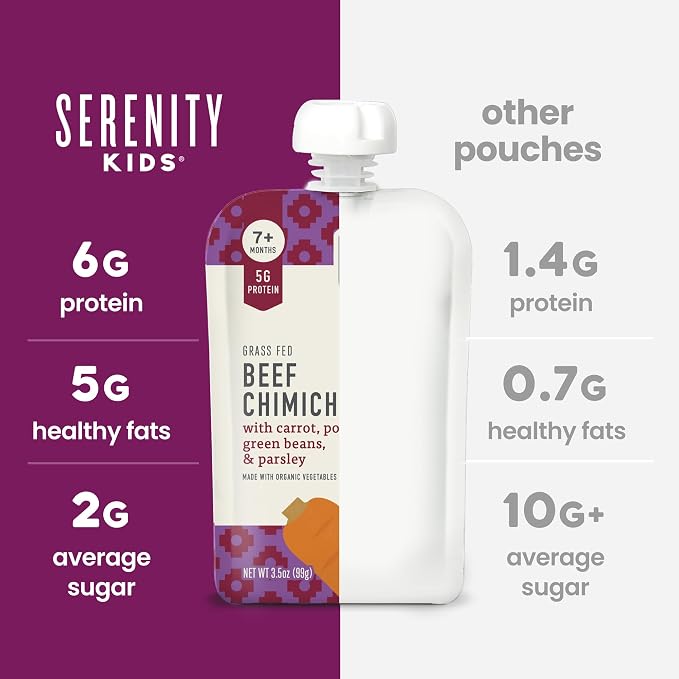 Serenity Kids 7+ Months Beef Chimichurri Baby Food Pouches - Image 7