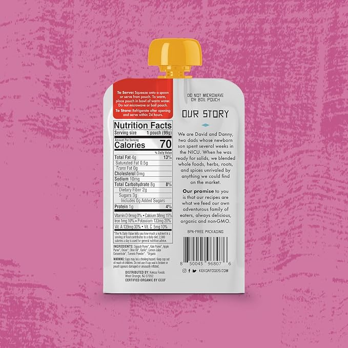 Kekoa Foods 100% USDA Certified-Organic Vegetarian Baby Food Puree Starter - Image 3