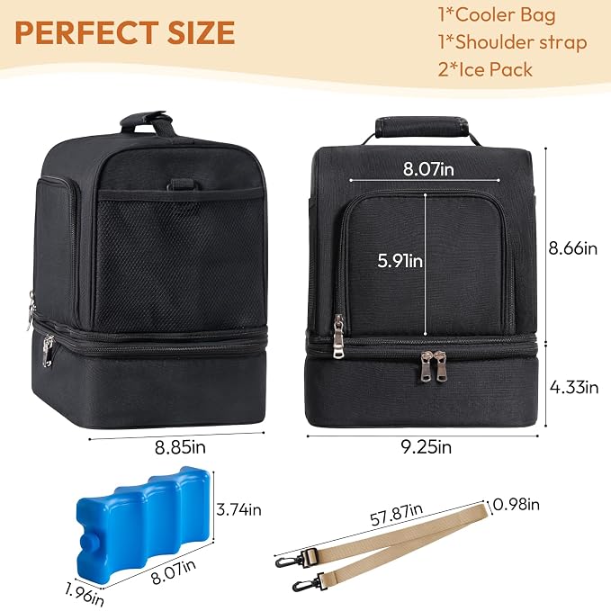 NCVI Breast Pump Bag, Double Layer Removable Pump Bag - Image 8