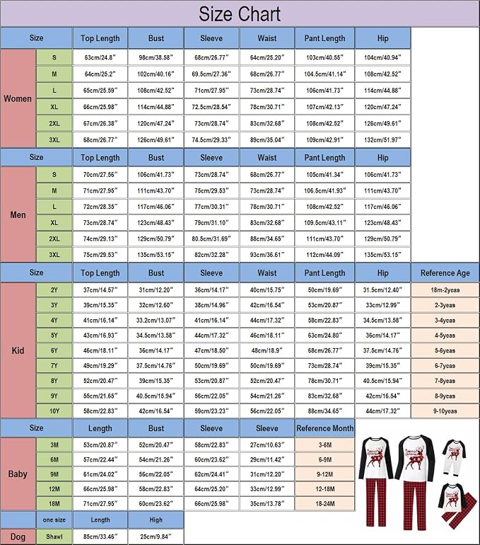Awoscut Christmas Family Matching Pajamas Christmas Pjs Holiday Nightwear - Image 7