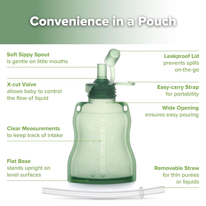 haakaa Yummy Pouch Reusable Baby Food Pouch, Reusable Pouches - Image 4