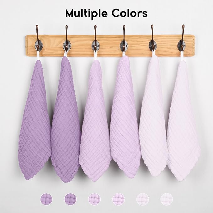 Muslin Baby Washcloths 6 Pack, 100% Cotton Wash Cloths - Image 7