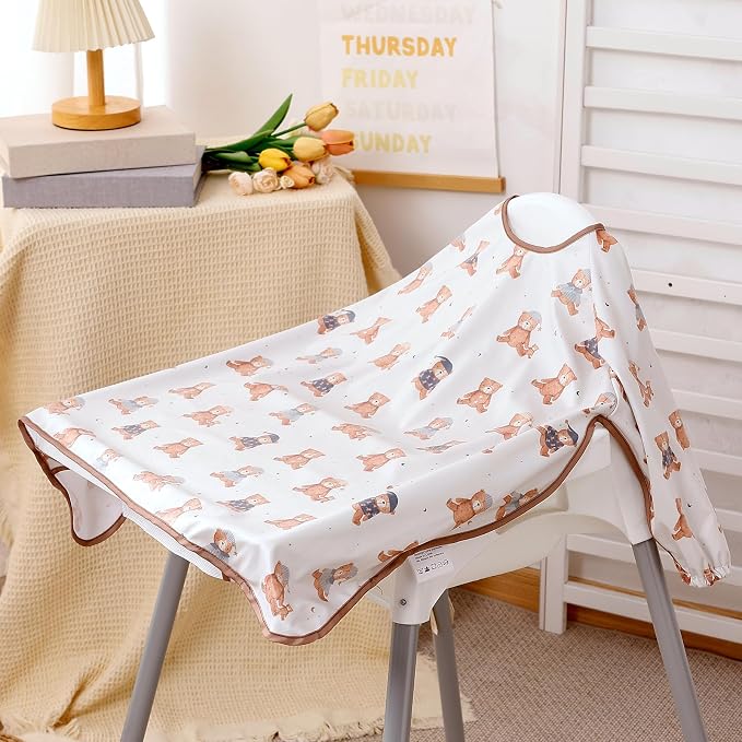 Happy Flute Long Sleeve Baby Bib-Mess Proof Baby Feeding Bibs - Image 3