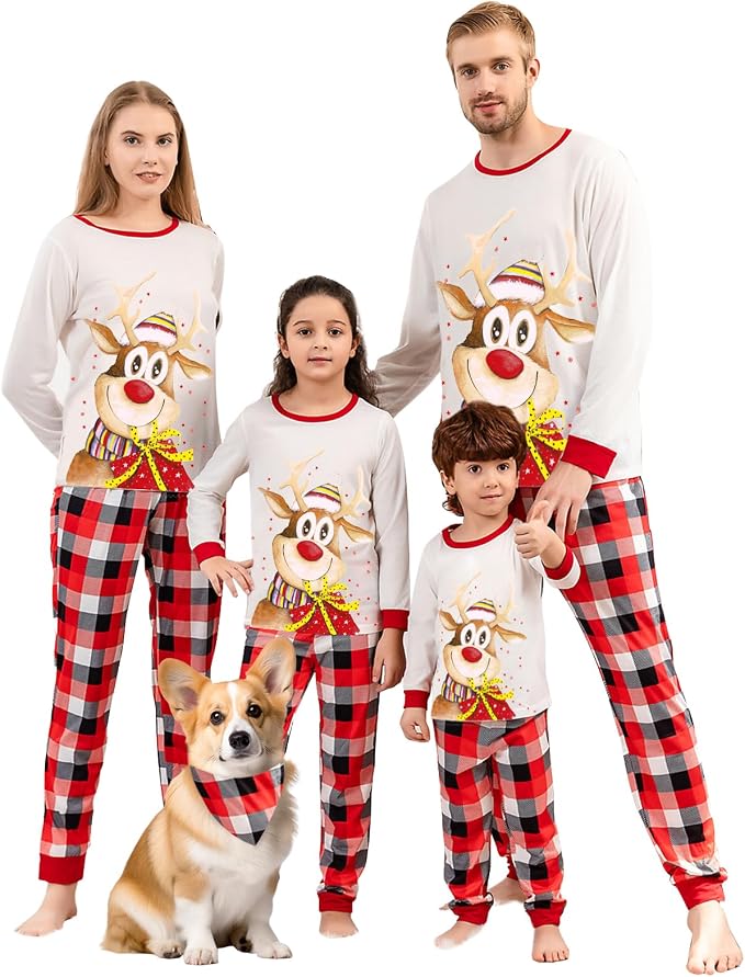 Schbbbta Family Matching Pajamas Holiday Sleepwear Long Sleeve Pjs Sets by SchbbbtaTouchYourLife