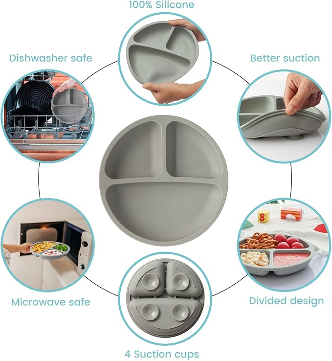 Silikong Suction Plate for Toddlers | BPA Free, 100% Food-Grade Silicone | - Image 2
