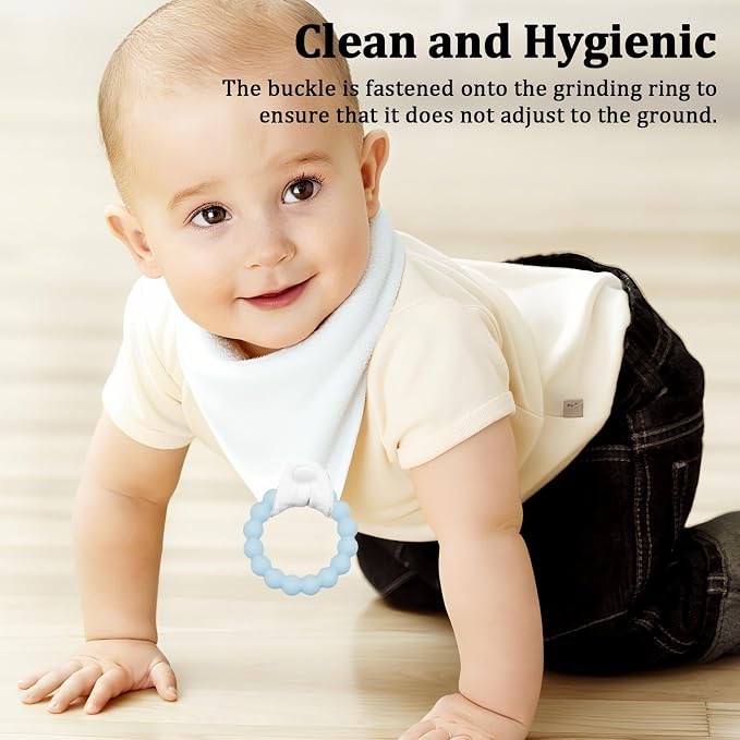 Baby Bandana Bibs & Teethers 6-Pack, 100% Organic Cotton, Super Absorbent & Soft - Image 5