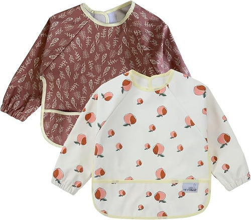2 Pack Baby Bibs for Boy, Baby Bibs for Eating, Mess Proof Baby Bib, Full by YKVOSAR