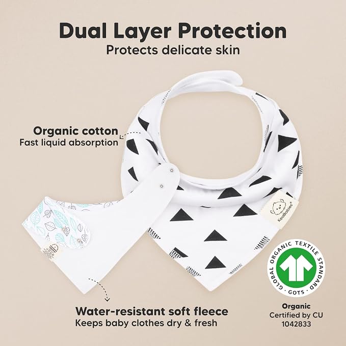 8-Pack Organic Baby Bandana Bibs - Image 2