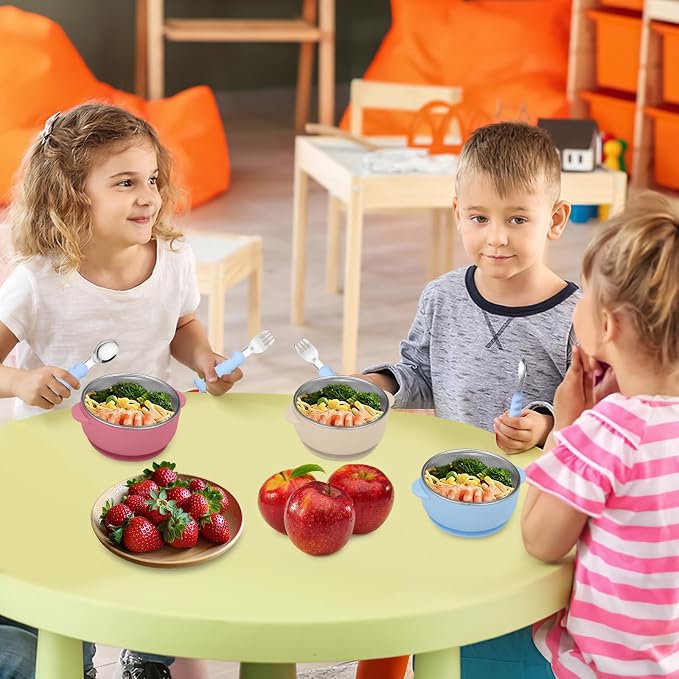 4 Pack Stainless Steel Baby Bowls - Image 7