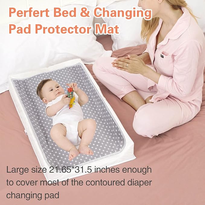 Baby Diaper Changing Pad, 21 5/8" x 31.5" Waterproof Changing Pad Liners 2Pack - Image 4