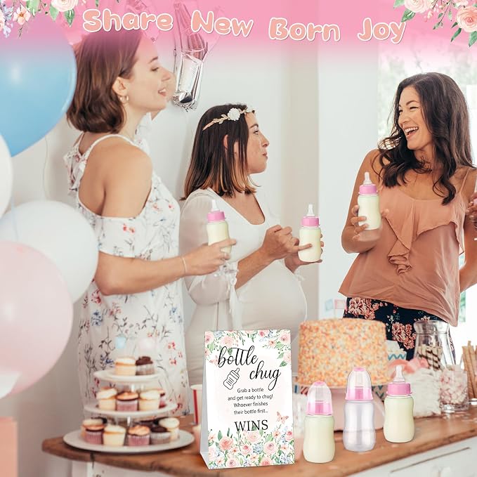 TrelaCo Bottle Chug Baby Shower Game 20 Pcs Baby Bottles Shower Favor - Image 6