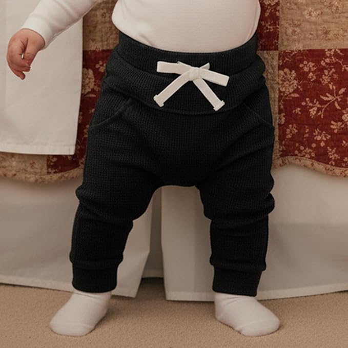 Sejardin Toddler Baby Boy Girl Pants 3 Pack Solid Color Elastic Waist Jogger - Image 2